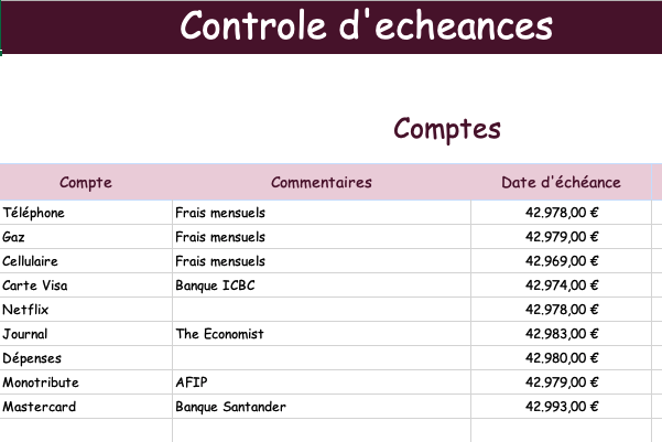 ᐉ Contrôle d'échéance de paiement en format excel | SOS Excel