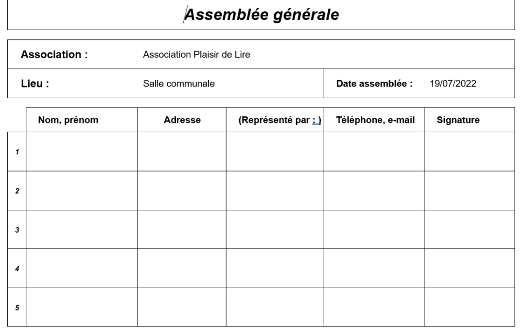 Modèle Feuille De Présence Word, Pdf Ou Excel