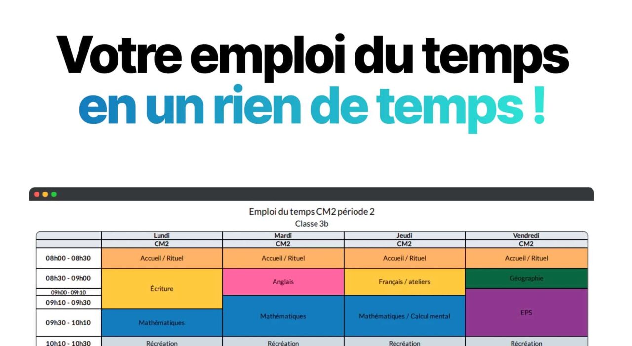 ᐉ Outils En Ligne Pour Créer Un Emploi Du Temps Scolaire | SOS Excel