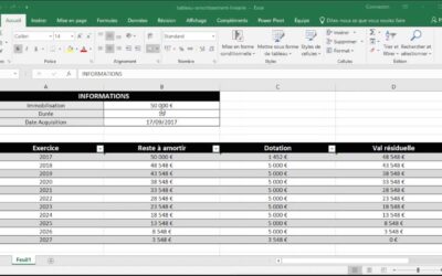 Calculer Un Amortissement Linéaire Dans Excel Avec Un Tableau