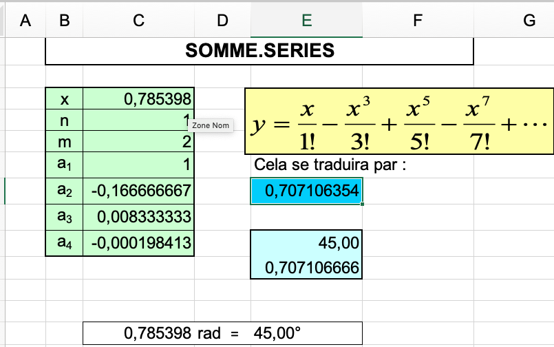 Calculez les sommes de séries avec la fonction seriessum d’excel