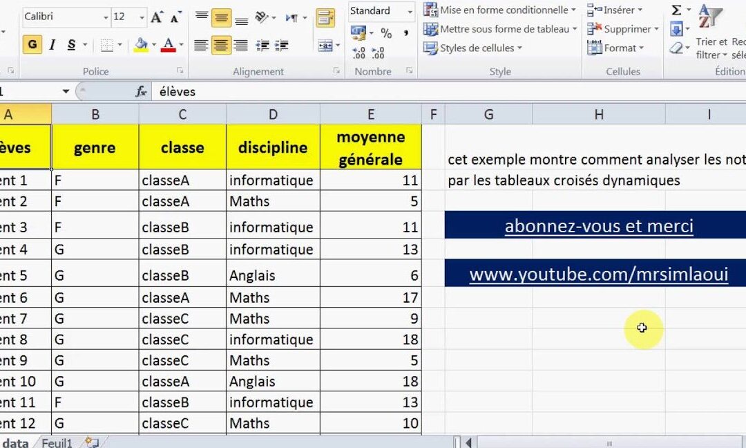 Comment automatiser le suivi des étudiants avec excel et la loi student