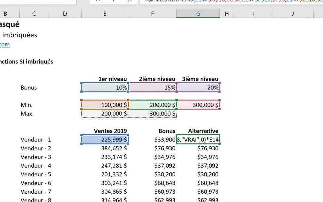 Utiliser des formules et des fonctions excel pour résoudre des problèmes déterminés