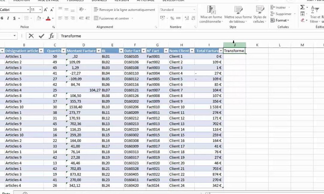 Utiliser la fonction convert pour modifier le format des données dans excel