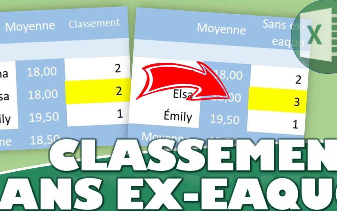 Utiliser la fonction rank.eq d&rsquo;excel pour classer des valeurs numériques